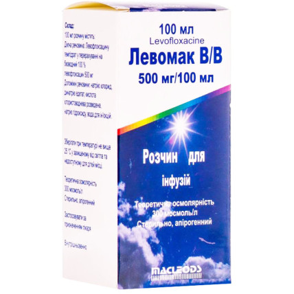 ЛЕВОМАК в/в р-н д/інф. 500мг/100мл 100мл конт.