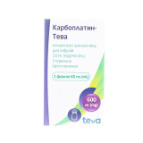 КАРБОПЛАТИН-ТЕВА концентрат для р-ра д/инф., 10 мг/мл по 60 мл во флак. №1