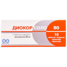 Діокор соло 80 таблетки, в/плів. обол. по 80 мг №10