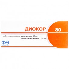 Діокор 80 таблетки, в/плів. обол. по 80 мг/12.5 мг №10