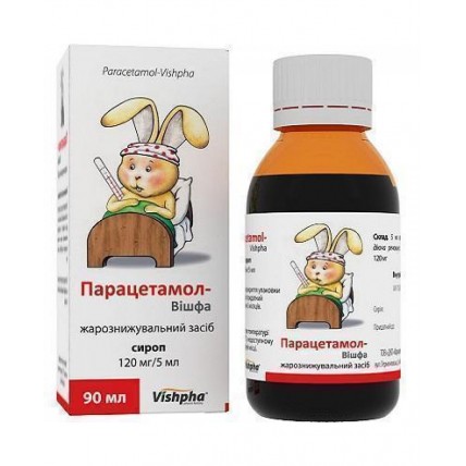 Парацетамол-Вішфа сироп 120 мг/5 мл по 90 мл у бан.