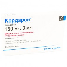 КОРДАРОН® раствор д/ин., 150 мг/3 мл по 3 мл в амп. №6