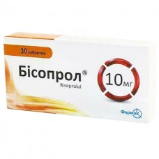Бісопрол таблетки по 10 мг №30 (10х3)
