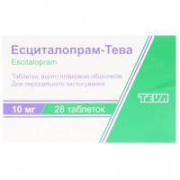 ЭСЦИТАЛОПРАМ-ТЕВА таблетки, п/плен. обол., по 10 мг №28 (14х2)