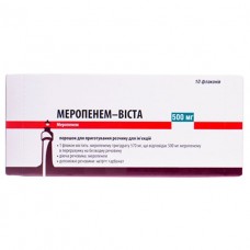 МЕРОПЕНЕМ-ВИСТА порошок д/приг. р-ра д/ин. по 500 мг во флак. №10