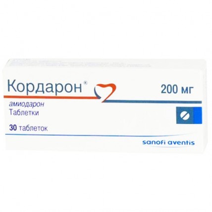 Кордарон таблетки по 200 мг №30 (10х3)