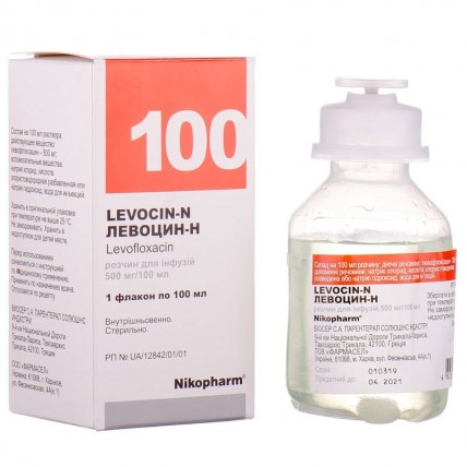 Левоцин-Н розчин д/інф. 500 мг/100 мл по 100 мл у флак.