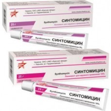 СИНТОМИЦИН линимент д/наруж. прим. 50 мг/г по 25 г в тубах