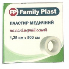 Л/пласт Family plast Пластырь медицинский на полимерной основе 1,25 см*500см (бумажная упаковка)#