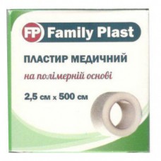Л/пласт Family plast Пластырь медицинский на полимерной основе 2,5 см*500см (бумажная упаковка#)