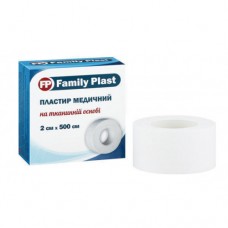 Л/пласт Family plast Пластырь медицинский на тканевой основе белого цвета 2 см?500см( бумажная упако