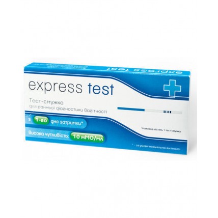 Експрес-тест д/визн. вагітн. express test (смужка) карт.упак.