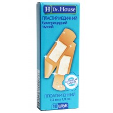 Пластир медичний H Dr.House 7.2х1.9 бактерицидний . на ткан. осн.№1