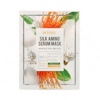PETITFEE Маска для лица с протеинами шелка Silk Amino Serum Mask  (1шт)