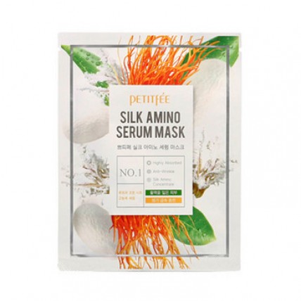 PETITFEE Маска д/обл. з протеїнами шовку Silk Amino Serum Mask (1шт)