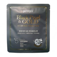 PETITFEE Маска гидрогеле д/лица с золотом и черн.жемчугом Black Pearl & Gold Hydrogel Mask Pack(1шт)