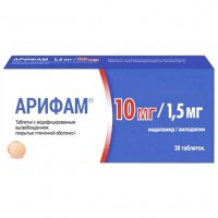 АРИФАМ® 1,5 МГ/10 МГ таблетки с модиф. высвоб., по 1,5 мг/10 мг №30 (15х2)