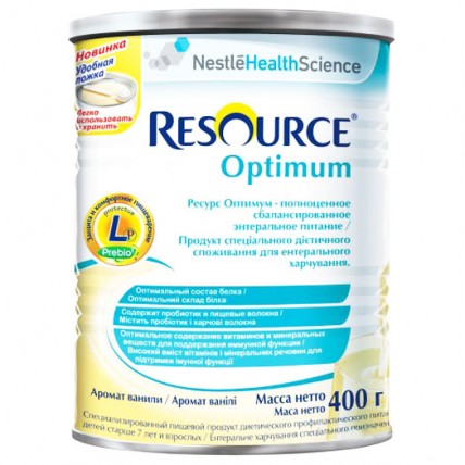 Nestle Resource Optimum смесь сухая ваниль 400г
