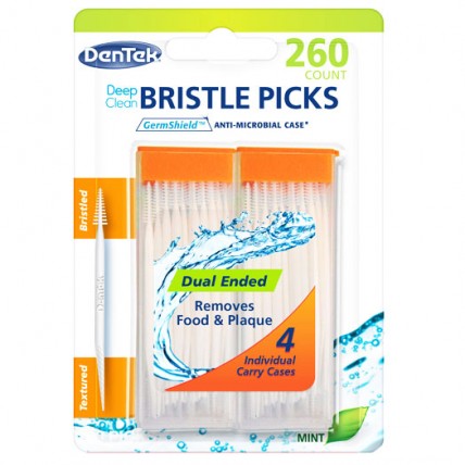 Deep Clean Bristle Picks Глубокое очищение Зубочистки + 4 футляра 260 шт
