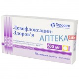 ЛЕВОФЛОКСАЦИН-ЗДОРОВЬЕ таблетки, п/о, по 500 мг №10 (10х1)