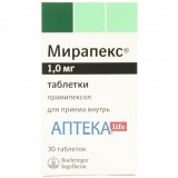 МИРАПЕКС® таблетки по 1 мг №30 (10х3)
