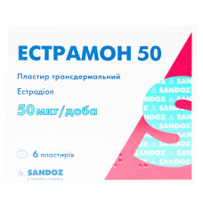 ЕСТРАМОН 50 пласт. трансдерм. 50мкг/доба №6 пак.