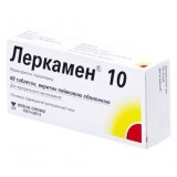 ЛЕРКАМЕН® 10 таблетки, п/плен. обол., по 10 мг №60 (15х4)