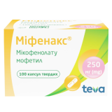 МИФЕНАКС® капсулы тв. по 250 мг №100 (10х10)