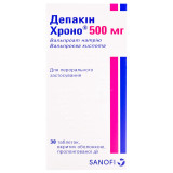 ДЕПАКИН ХРОНО® 500 МГ таблетки, п/о, прол./д. по 500 мг №30 в конт.