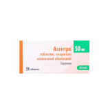 АСЕНТРА® таблетки, в/плів. обол., по 50 мг №28 (7х4)
