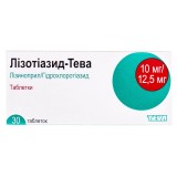 ЛИЗОТИАЗИД-ТЕВА таблетки, 20 мг/12,5 мг №30 (10х3)