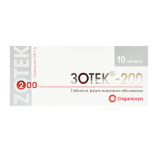 ЗОТЕК®-200 таблетки, п/плен. обол., по 200 мг №10 (10х1)