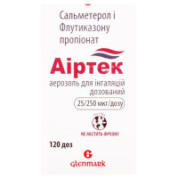 Аіртек аерозоль д/інг., доз. 25 мкг/250 мкг/доза по 120 доз у конт.