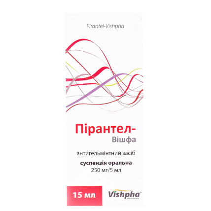 ПІРАНТЕЛ-ВІШФА сусп. ор. 250мг/5мл 15мл флак.