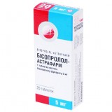 БИСОПРОЛОЛ-АСТРАФАРМ таблетки по 5 мг №20 (10х2)