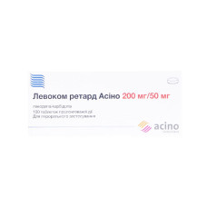 ЛЕВОКОМ РЕТАРД АСИНО таблетки прол./д. по 200 мг/50 мг №100 (10х10)