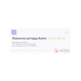 Левоком ретард Асіно таблетки прол./д. по 100 мг/25 мг №100 (10х10)