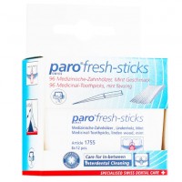 PARO FRESH-STICKS Медицинские зубочистки, среднего размера, с мятным вкусом, 96 шт.