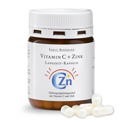 S.B. Вітамін С 300 мг та цинк 5 мг пролонгованої дії «Vitamin C+Zink», 60 капсул