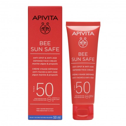 APIVITA BEE SUN SAFE Солнцезащитный крем для лица против пигментных пятен и защиты от старения SPF50
