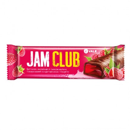 Батончик глазурований желейний зі смаком малини Jam Club 40 г