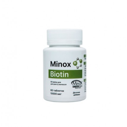 МИНОКС добавка диетическая MinoX Biotin - витамины для роста волос таблетки №60