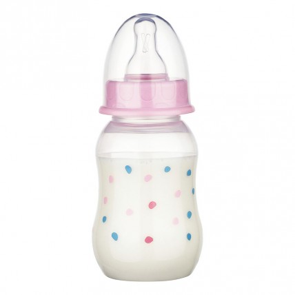 Пляшечка Baby-Nova пластикова 130 мл рожева (45010-1)