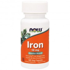 NOW Железо Iron Ferrochel (r) 18 мг капсулы №120 (НАУ)