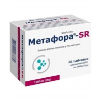 МЕТАФОРА-SR таблетки прол./д. по 1000 мг №60 (10х6)