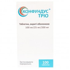 КОНФУНДУС Трио табл.п/о 100 мг/25 мг/200 мг №100 во флак.
