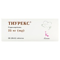 ТИУРЕКС таблетки по 25 мг №30 (10х3)