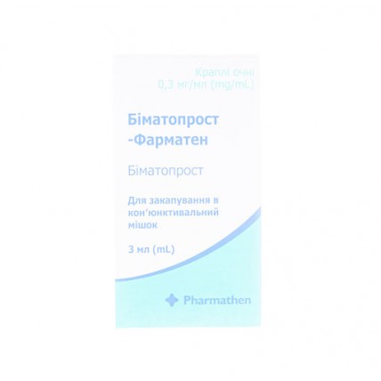 БИМАТОПРОСТ-Фарматен капли глаз. 0.3 мг/мл по 3 мл во флак.-кап.