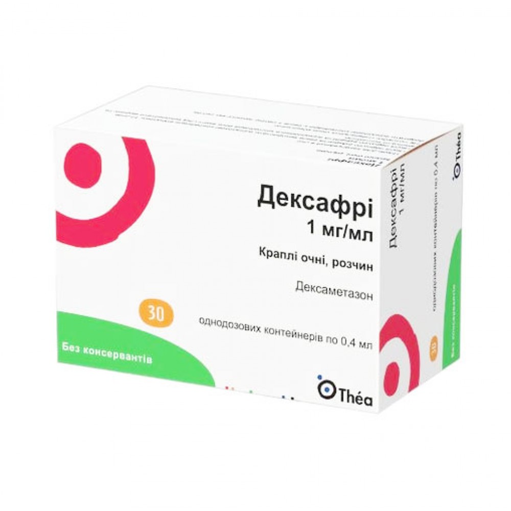 ДЕКСАФРИ капли глаз., р-р 1 мг/мл по 0.4 мл №30 (5х6) в конт. однодоз. •  Цены • Купить в Киеве, Харькове, Черкассах • Доставка по Украине • Аптека  Life