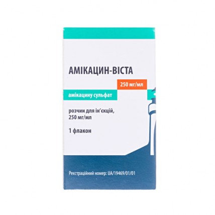 Амікацин-Віста розчин д/ін 250 мг/мл по 2 мл №1 у флак.